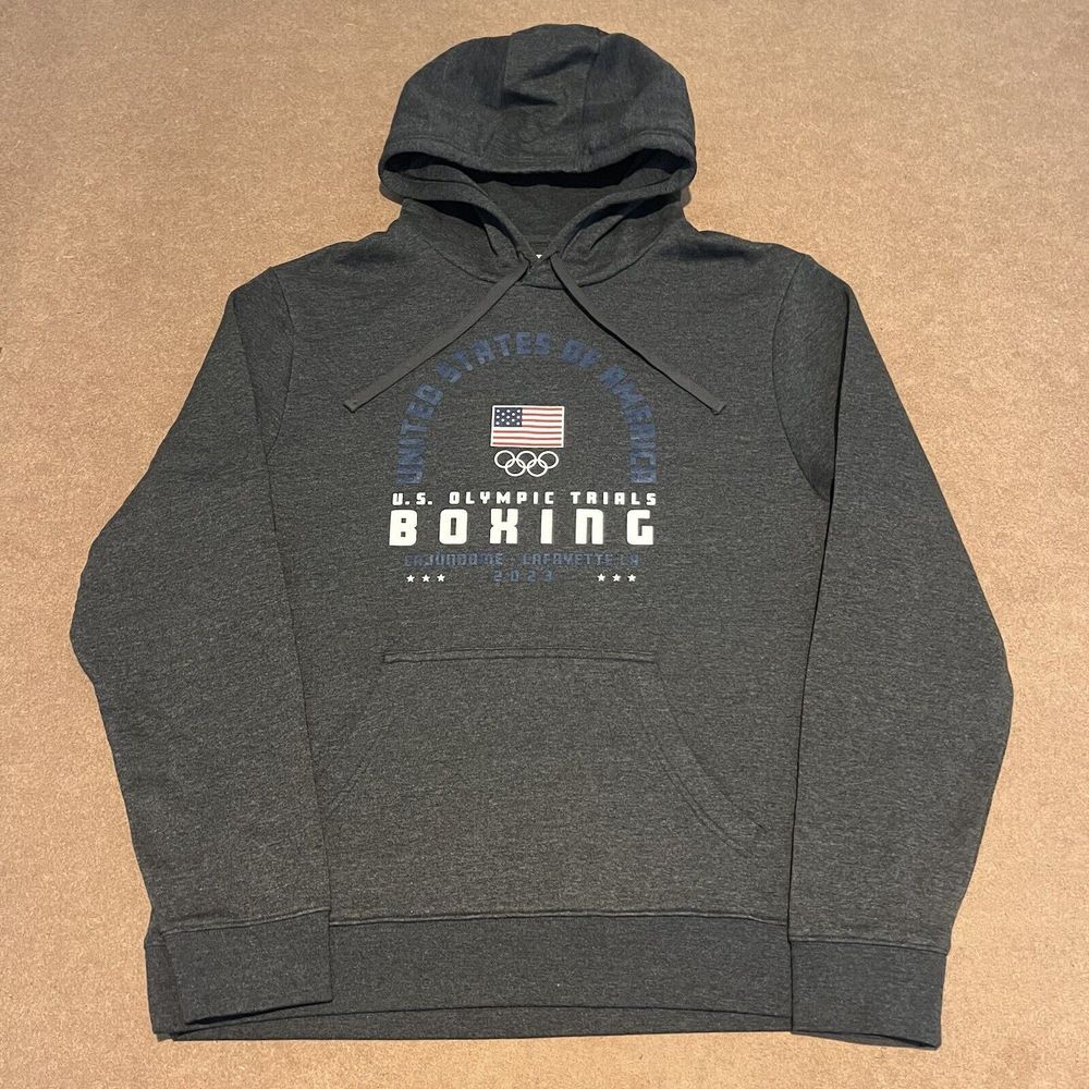 USA Olympics Boxing Hoodie Men Large Gray‎ MMA UFC Fighting Sweatshirt Training